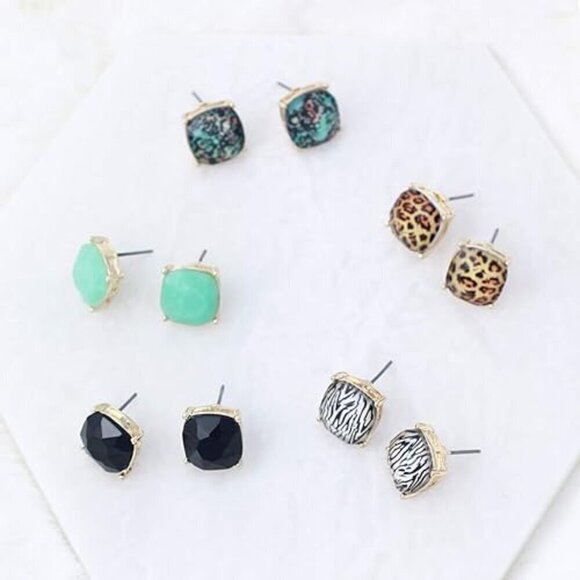 Purple Large Stud Earrings - Picture 3 of 6